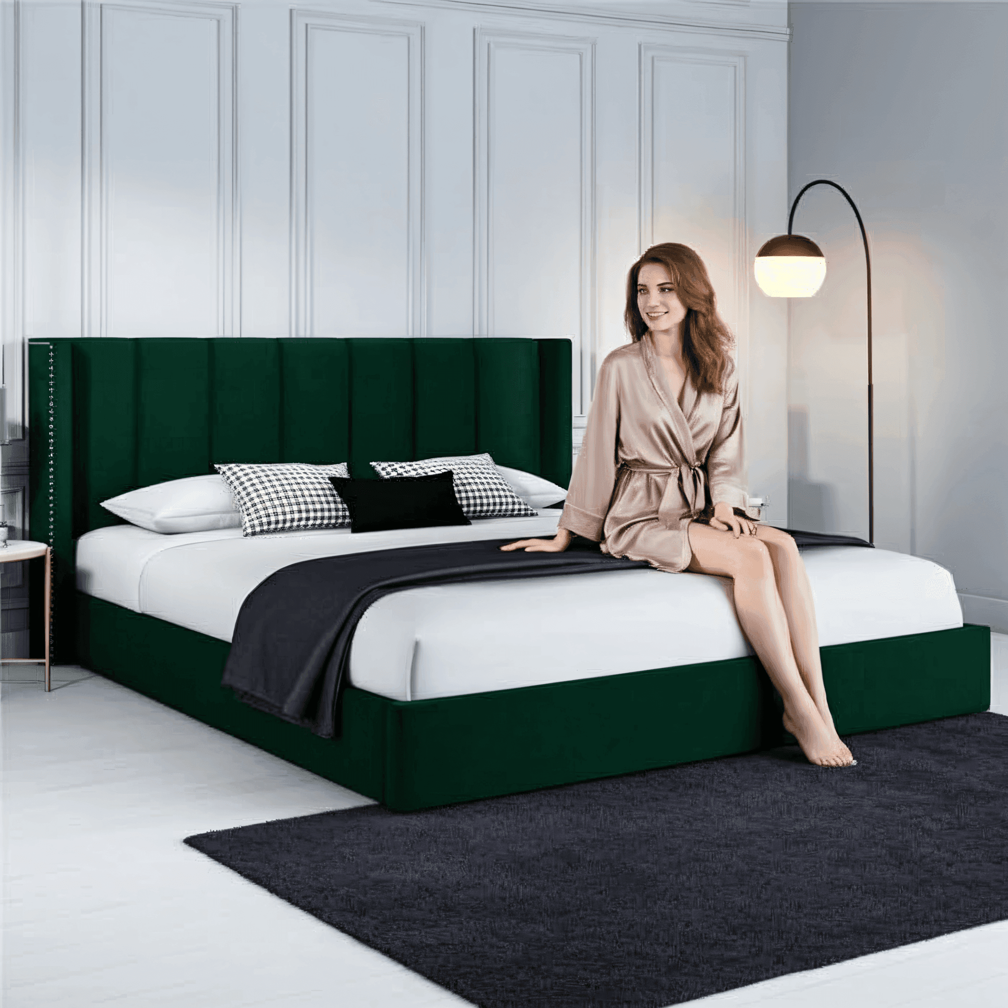 Francis Wingback Bed Frame – Chesterfield Upholstered Wingback Bed