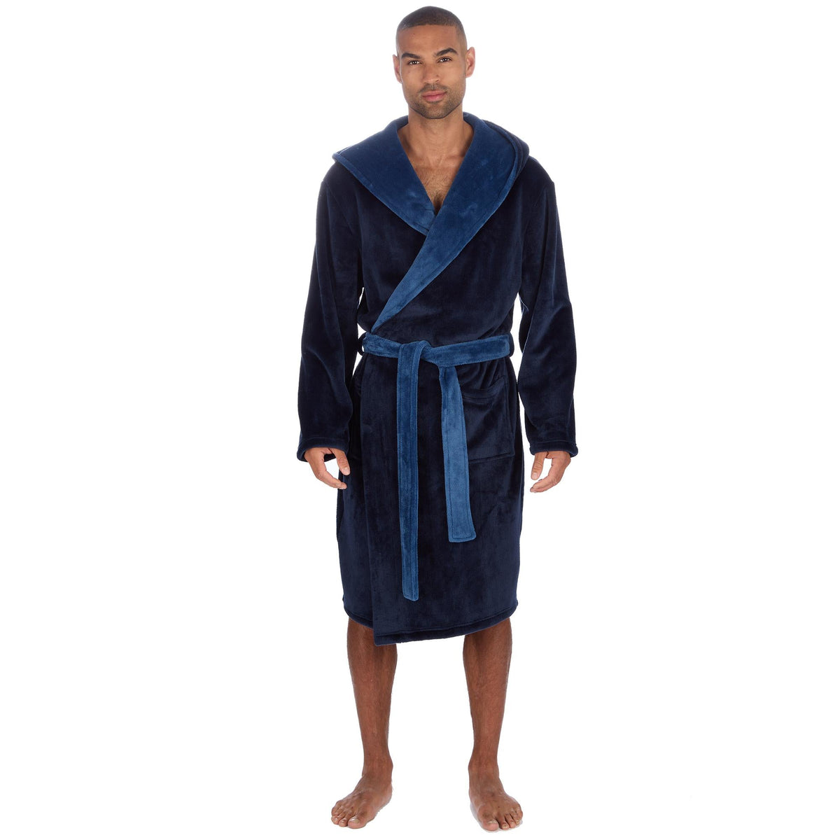Pierre Roche Luxury Hooded Fleece Dressing Gown