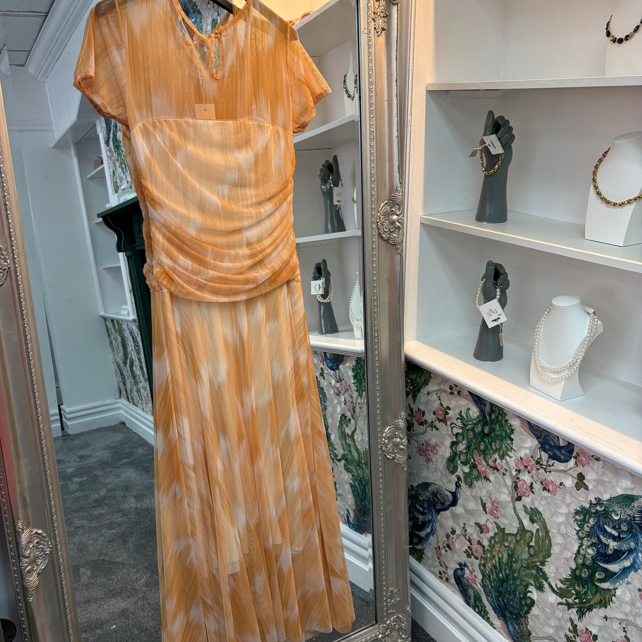 Luxtyle Yellow Cap Sleeve Net Dress | One Size 8-12