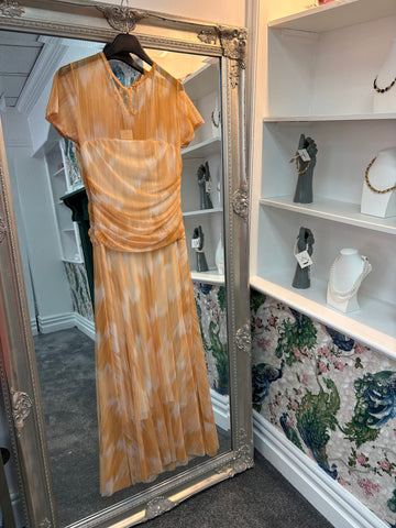 Luxtyle Yellow Cap Sleeve Net Dress | One Size 8-12