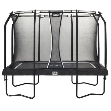 10ft x 7ft Salta Black Rectangular Premium Edition Trampoline with Enclosure