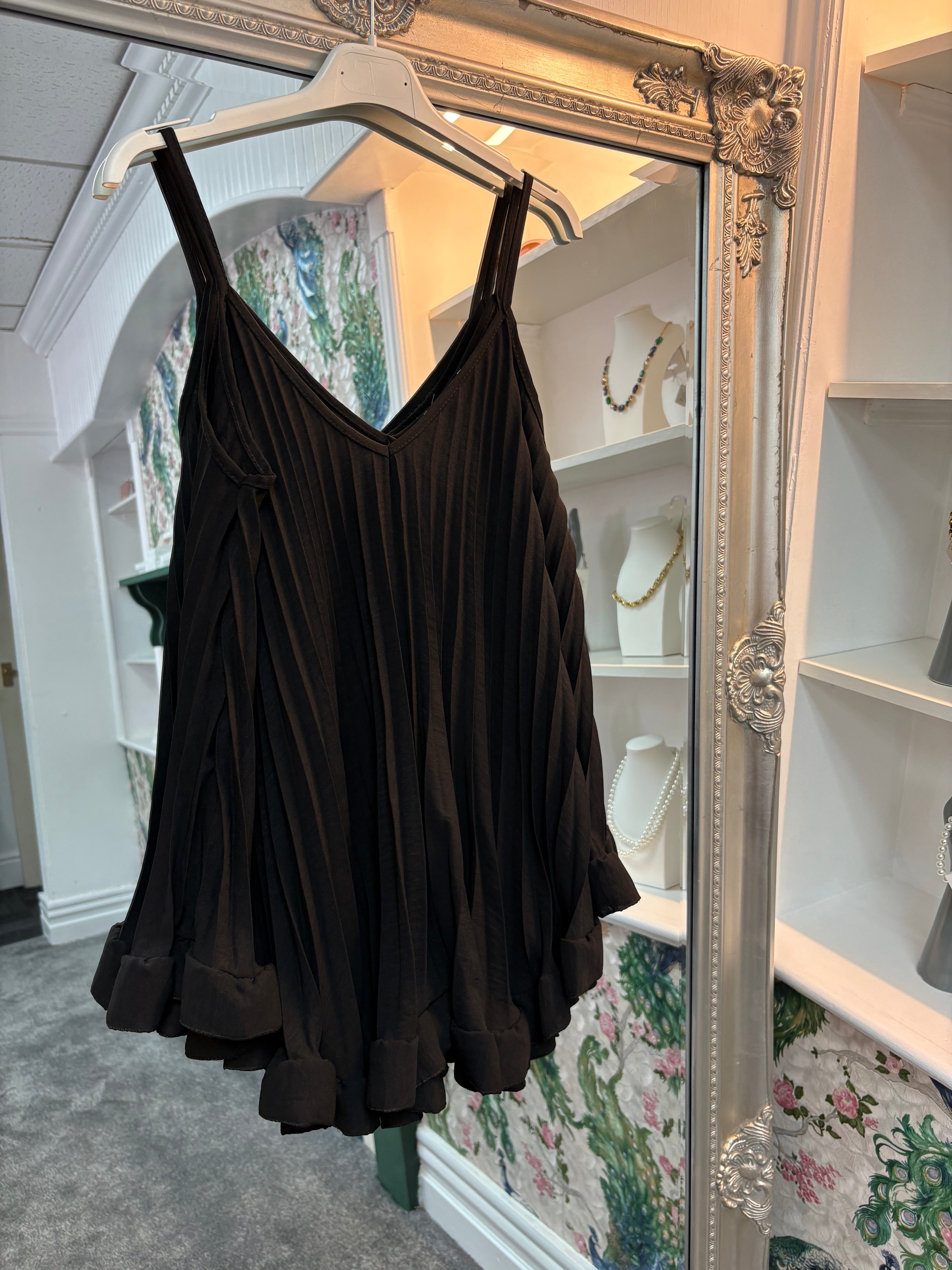 Pleated Strappy Top | Flowy Cami One Size Fits 8–22 | Summer Occasion Wear