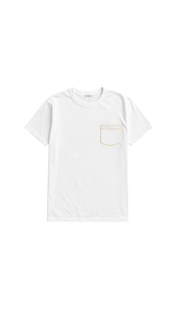 Essential Plain T-Shirt | White/Gold