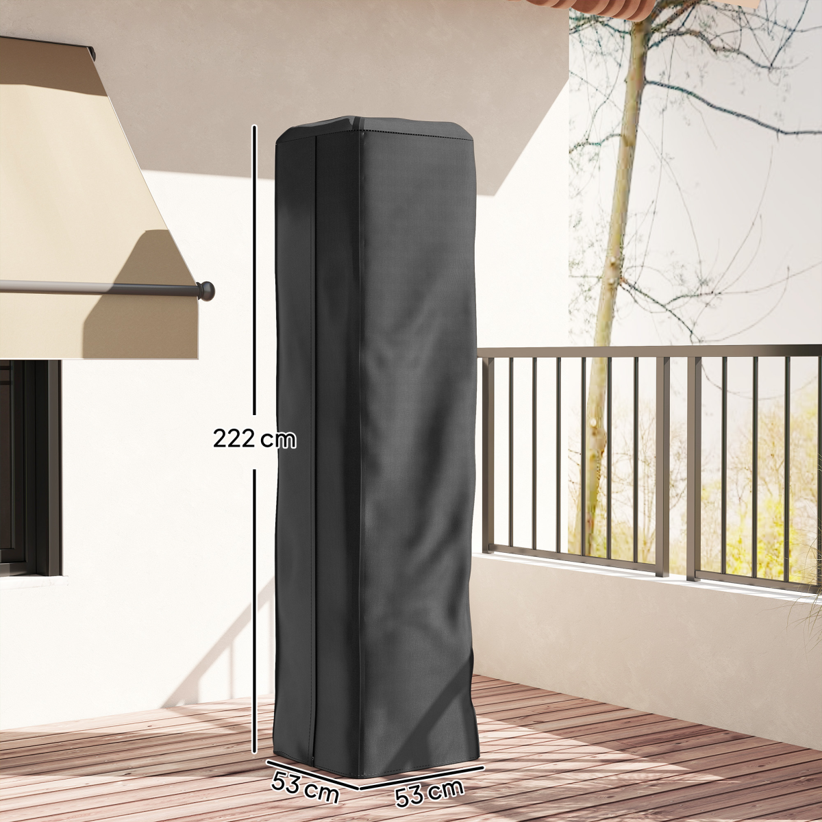 Outsunny Heavy Duty Gas Pyramid Outdoor Patio Heater Cover, Black