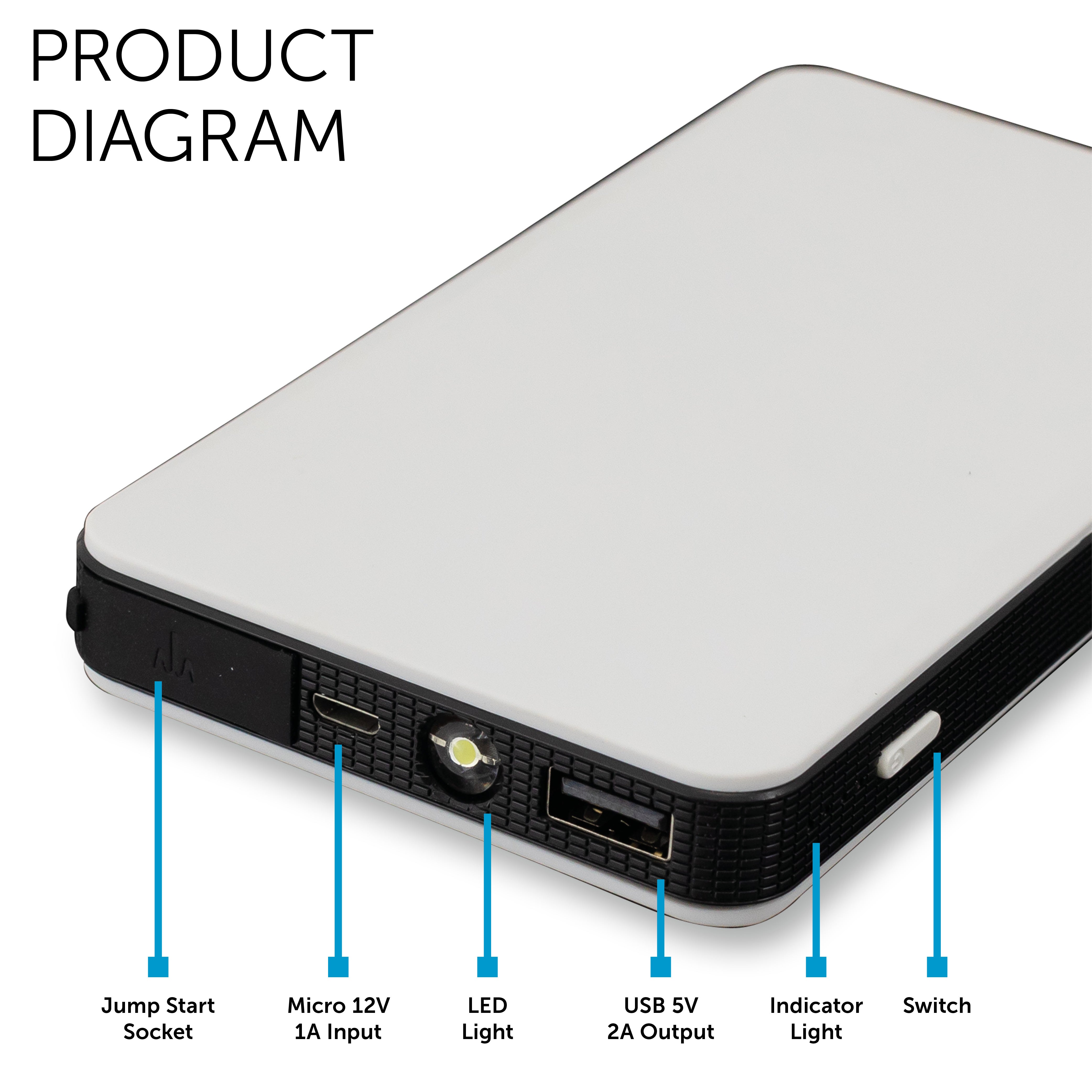 6000 mAh Jump Start Power Bank