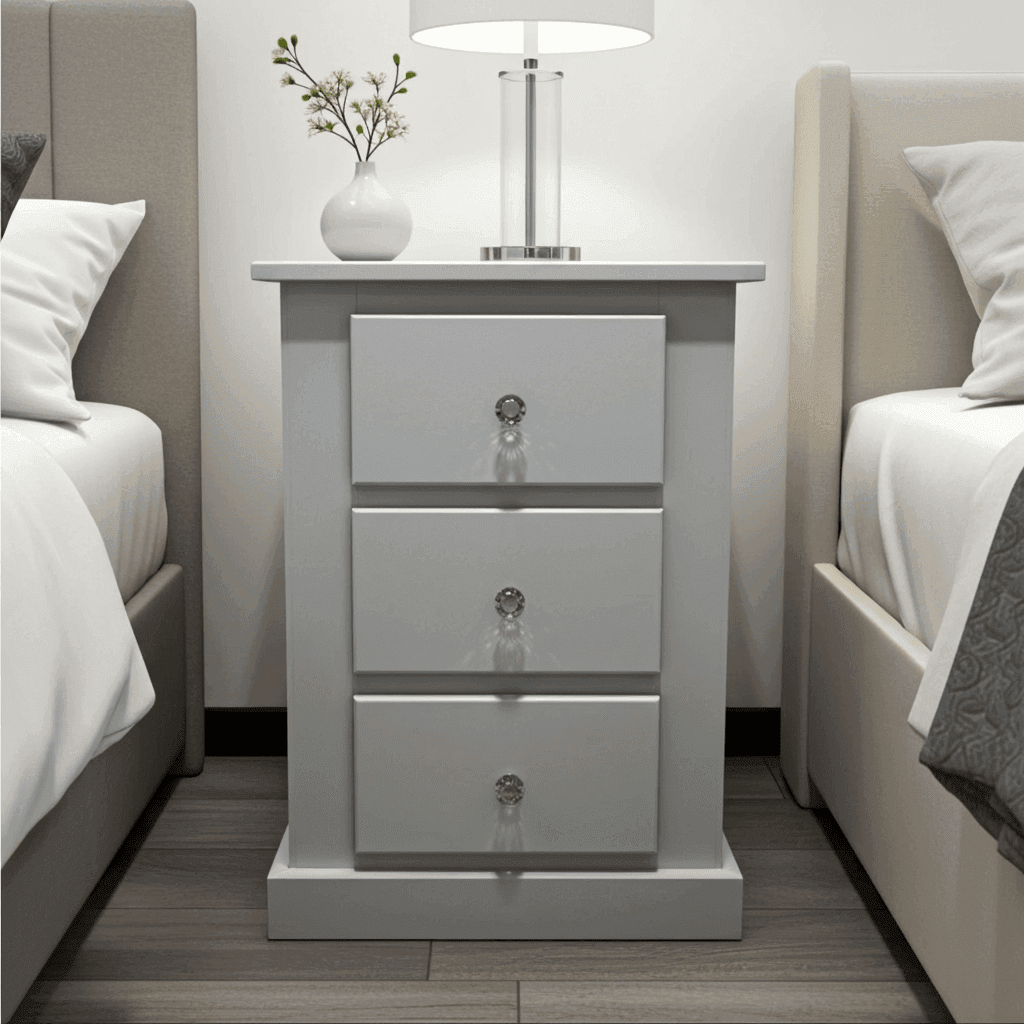 Aylesbury Mid Oak 3 Drawer Bedside Cabinet – Solid FSC-Certified Wood, Assembled