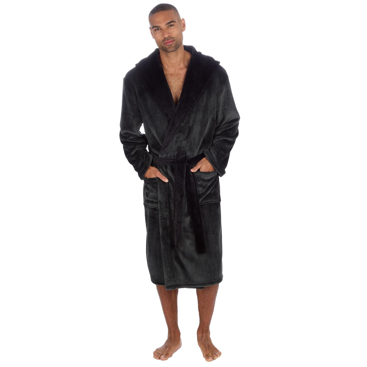 Pierre Roche Luxury Hooded Fleece Dressing Gown