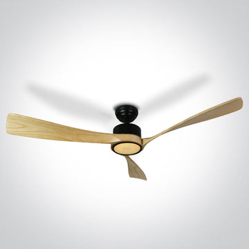 Black Body Ceiling Fans Light Wood Blades - 6314L/B/V
