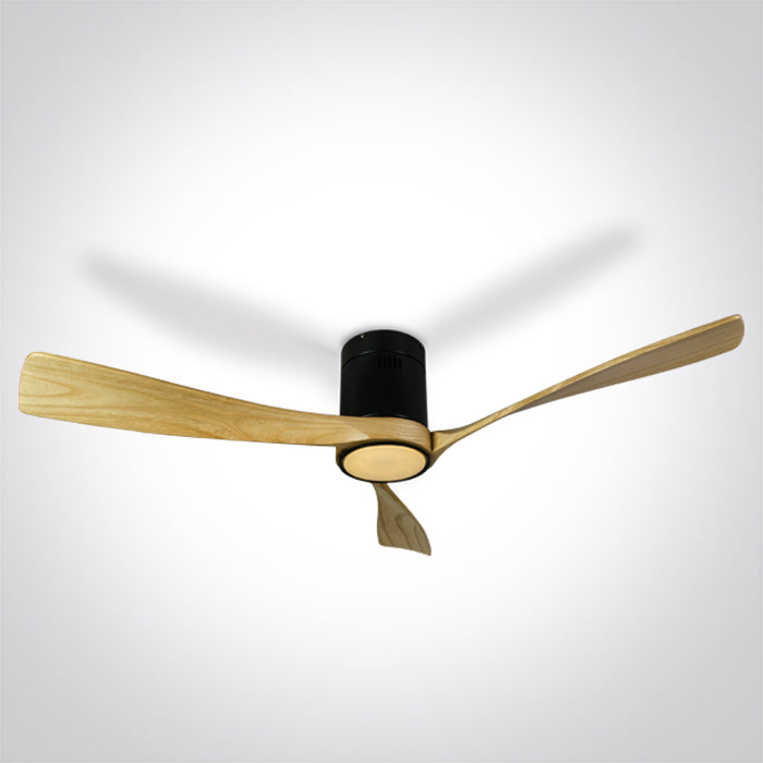 Black Body Ceiling Fans Light Wood Blades - 6314LC/B/V