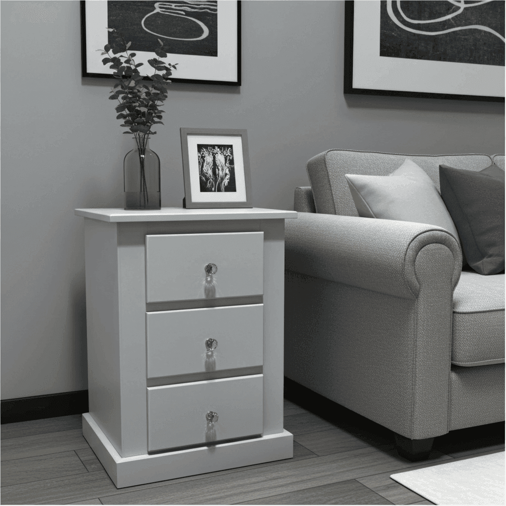 Aylesbury Mid Oak 3 Drawer Bedside Cabinet – Solid FSC-Certified Wood, Assembled