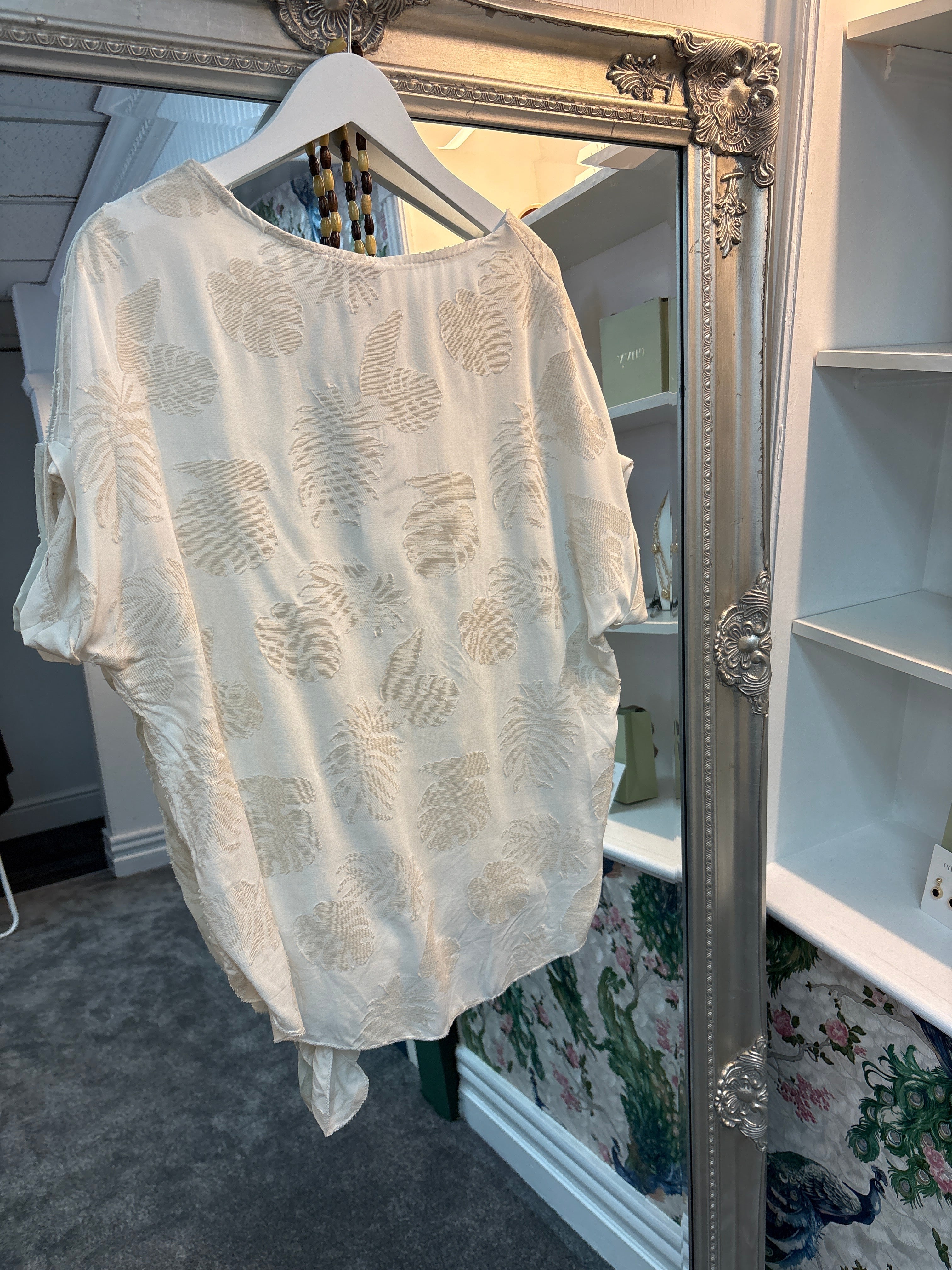 Ivory Embroidered Top with Necklace – One Size Fits UK 8–14 | Luxtyle