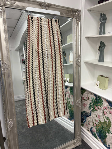 Luxtyle Zig Zag Wide Leg Trousers | Striped Knit Pants | One Size Fits 8–14