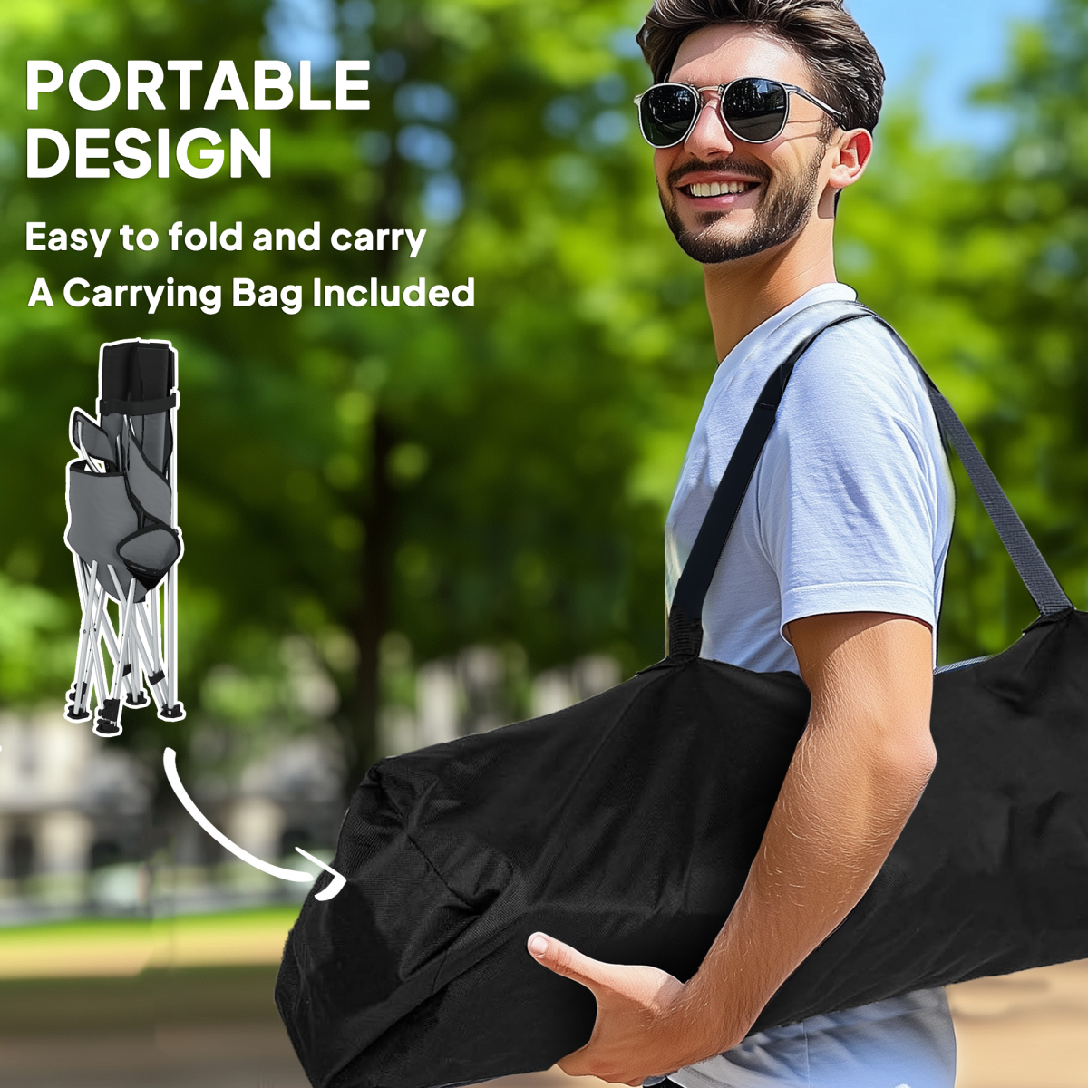 Outsunny Set of 2 Reclining Camping Chairs, Grey and Black