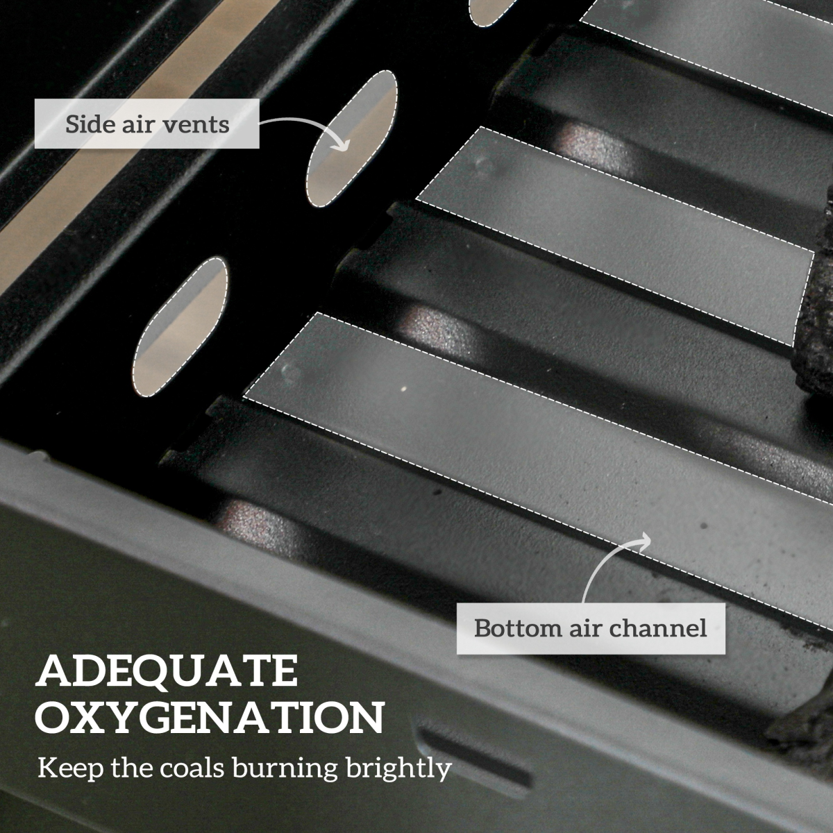 Outsunny Portable Charcoal Grill with Pull-Out Charcoal Basin