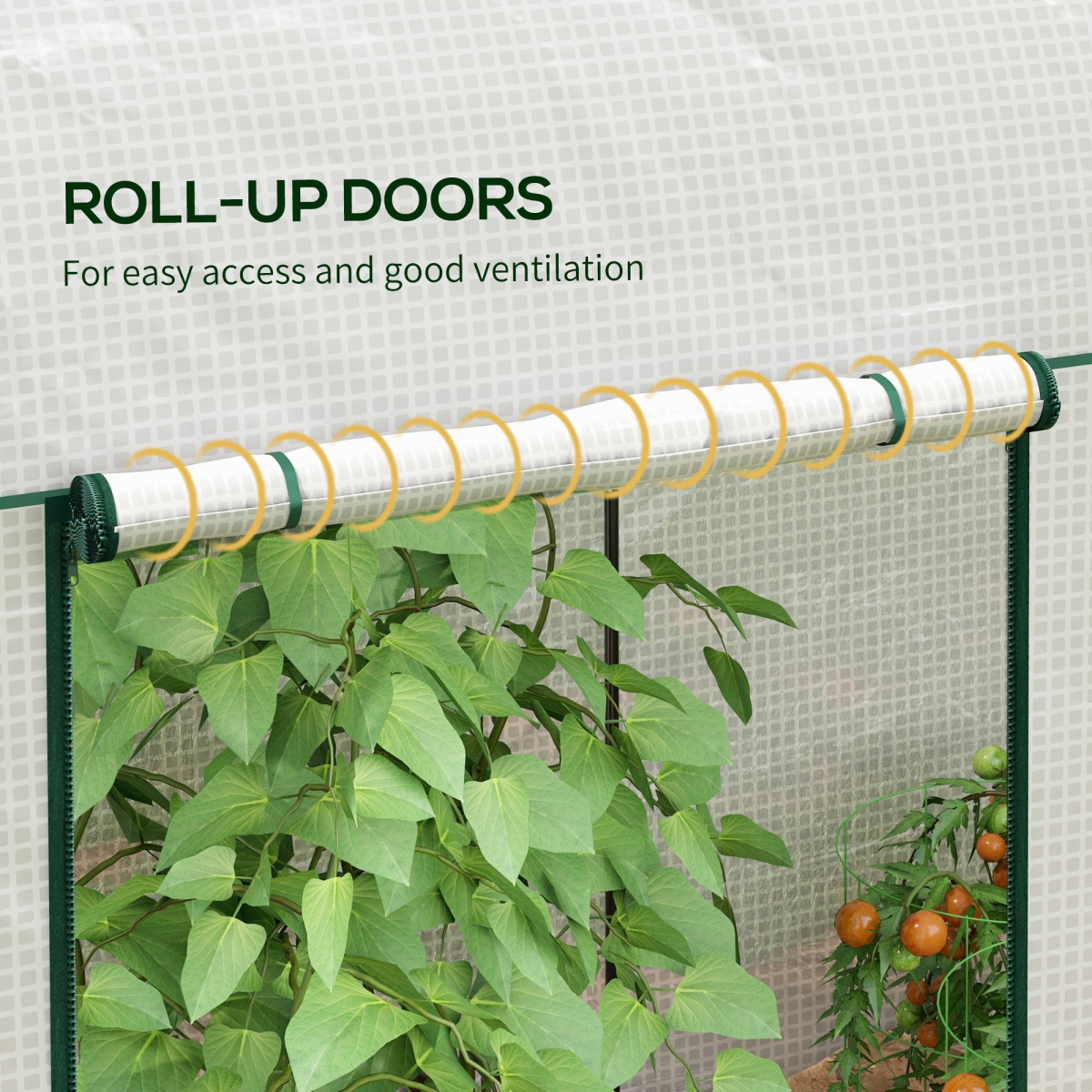 Outsunny 200 x 100 x 178cm Small Tomato Greenhouse with Roll-up Zipped Doors