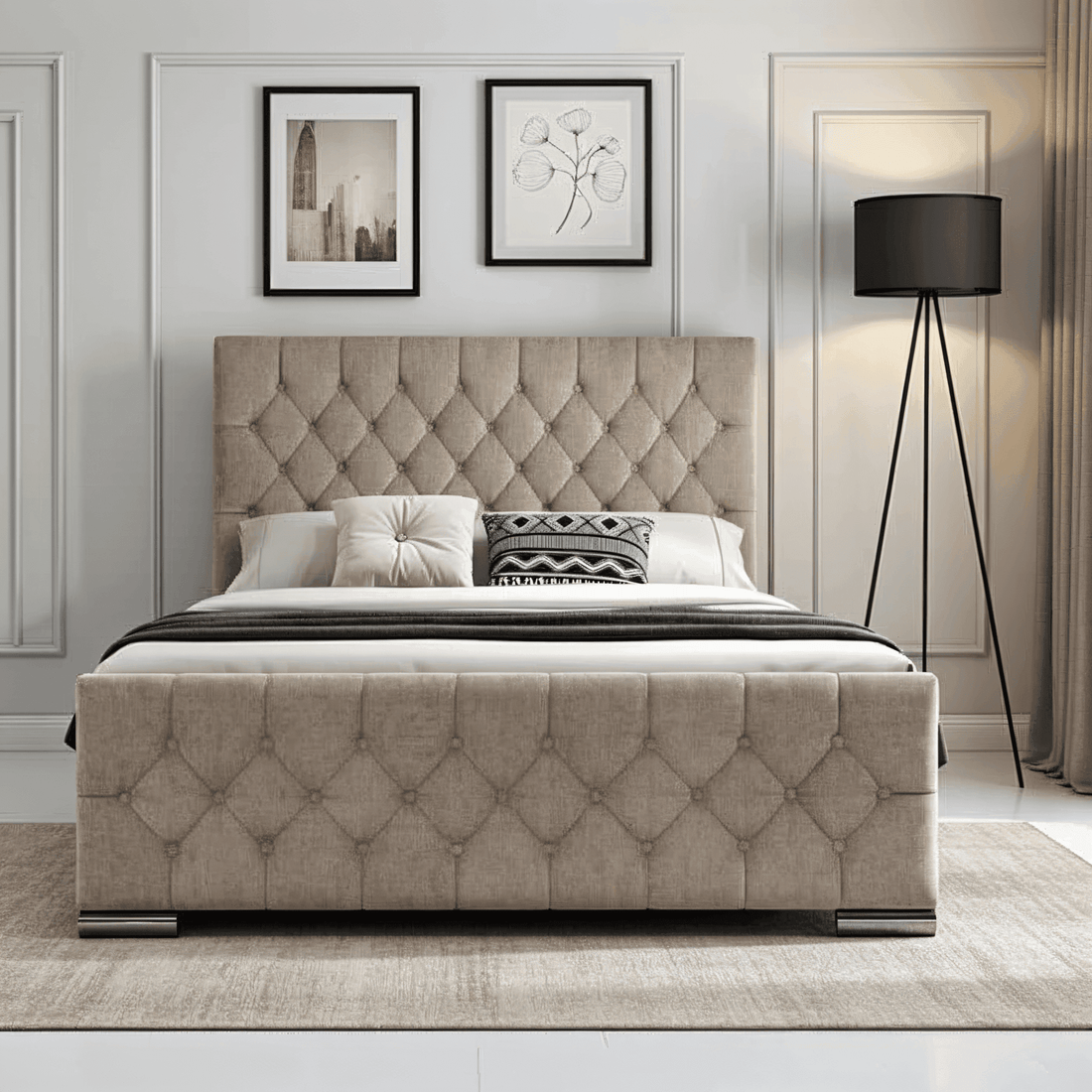 The Oulton Bed Frame: Hand-Tufted UK Design