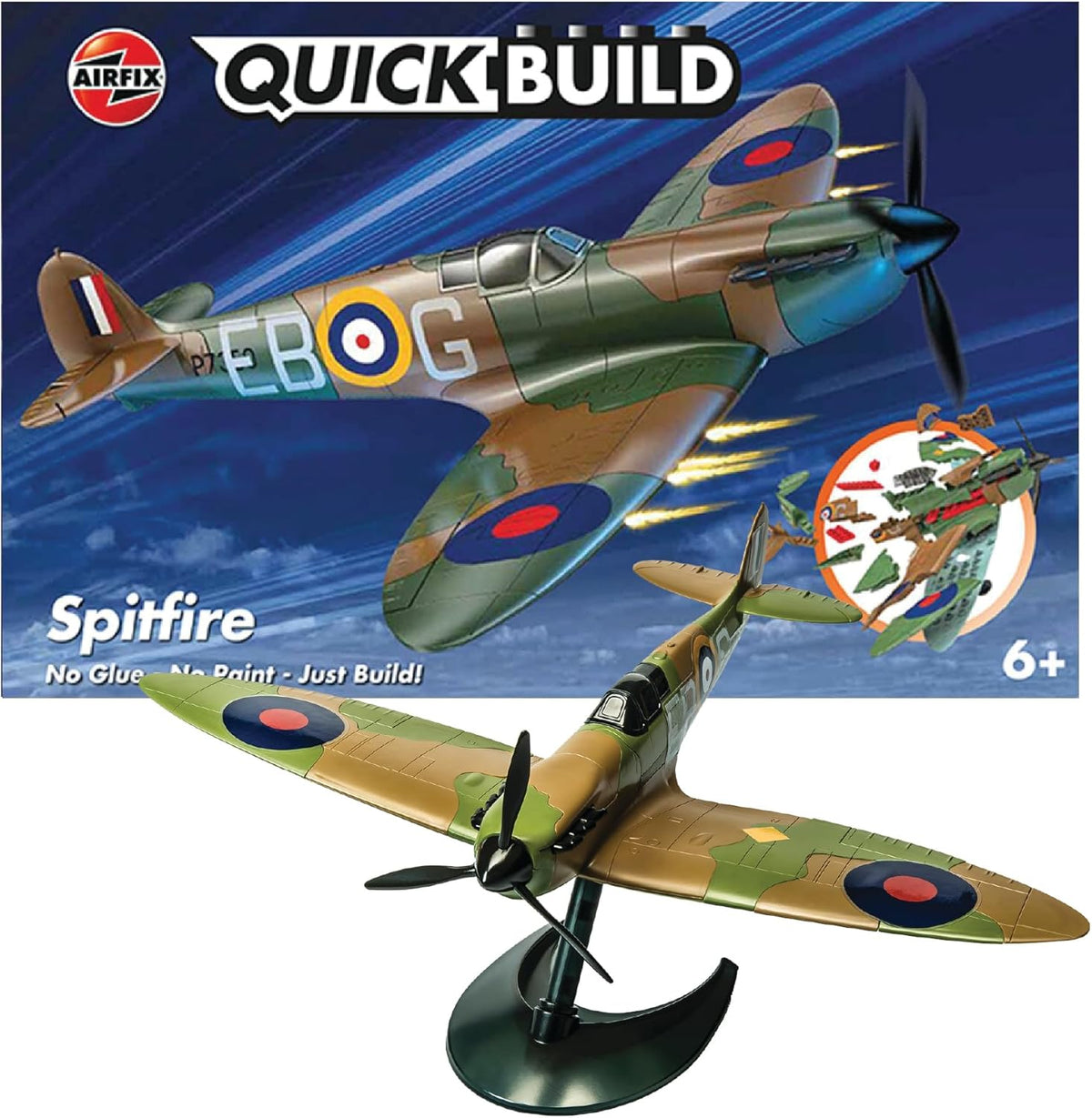 AIRFIX - QUICKBUILD Model Aircraft Kits - J6000 Spitfire Model Building Kit for Kids
