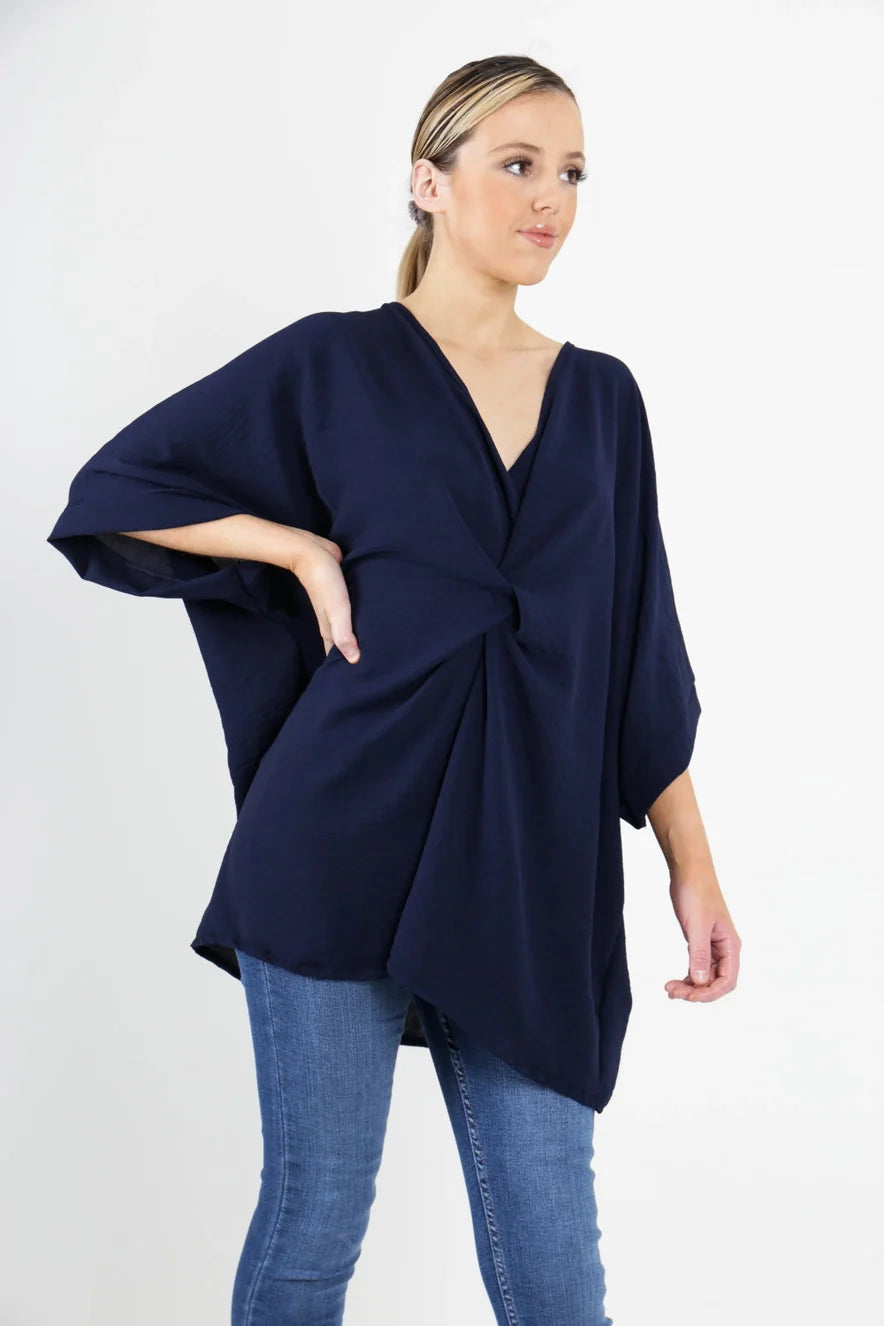 Italian Twisted Front Batwing Oversized Top One Size fits 8-24