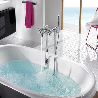 Loft Chrome Floor Standing Bath Shower Mixer Kit