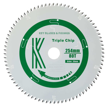 254mm x 30mm x 2.4mm 80 Tooth Triple Chip (MFC & Laminates) 8254 Circular Saw Blade
