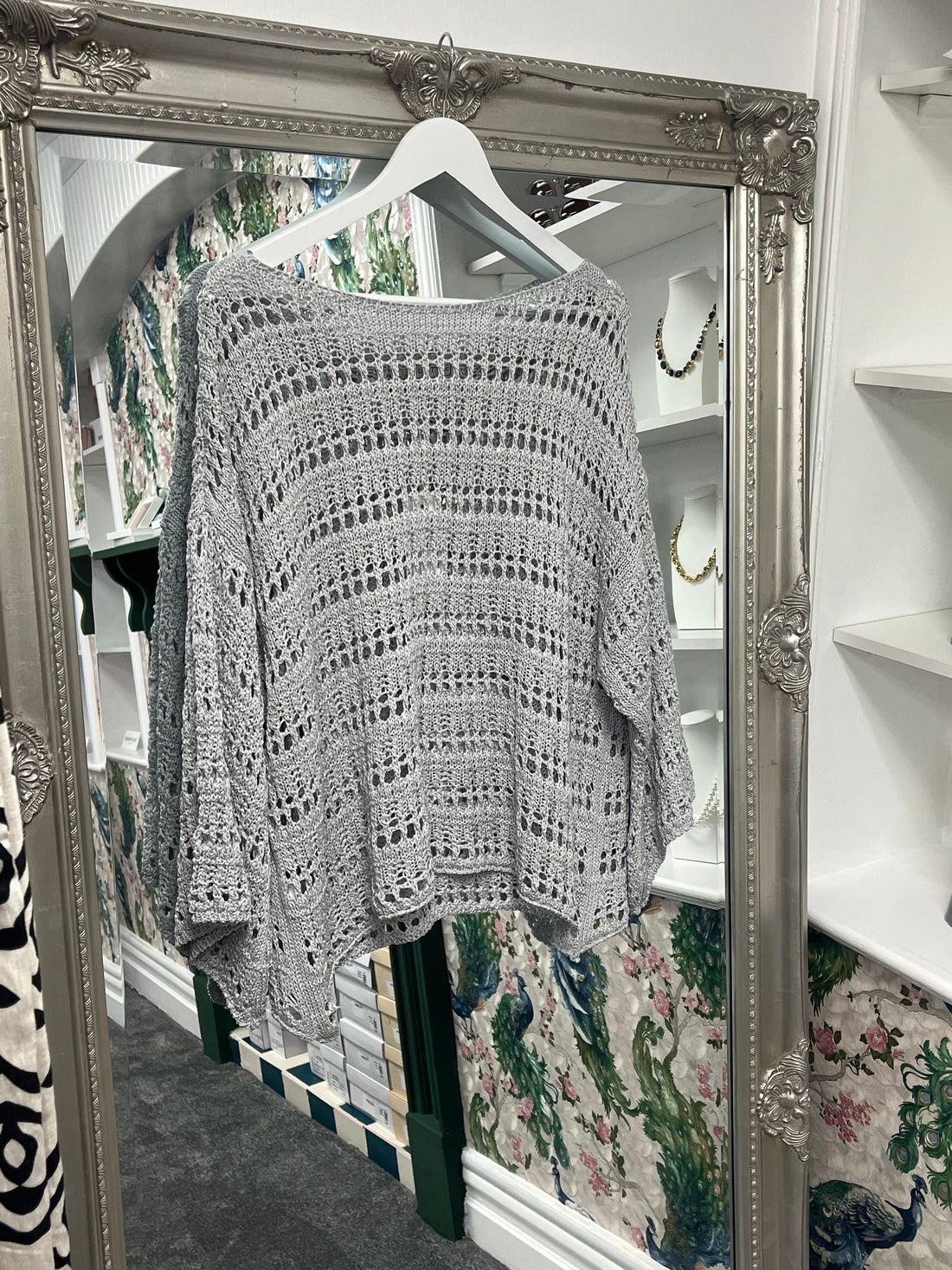 Crochet Top Grey One Size Fits 8-18