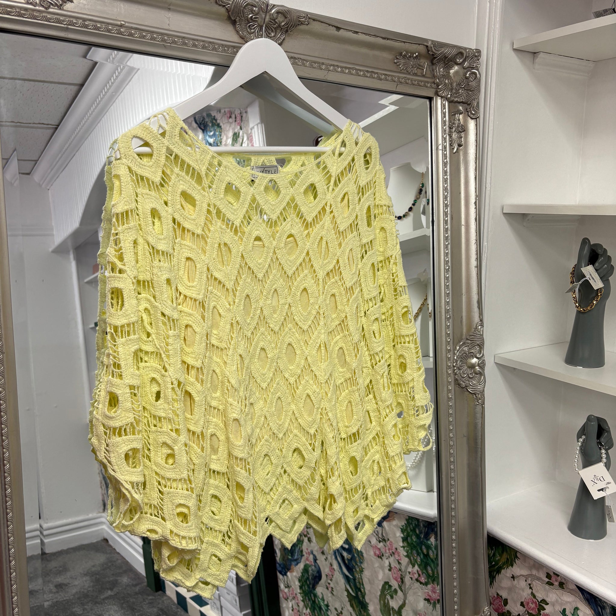 Luxtyle Crochet Batwing Top with Cami – One Size Fits 8–16