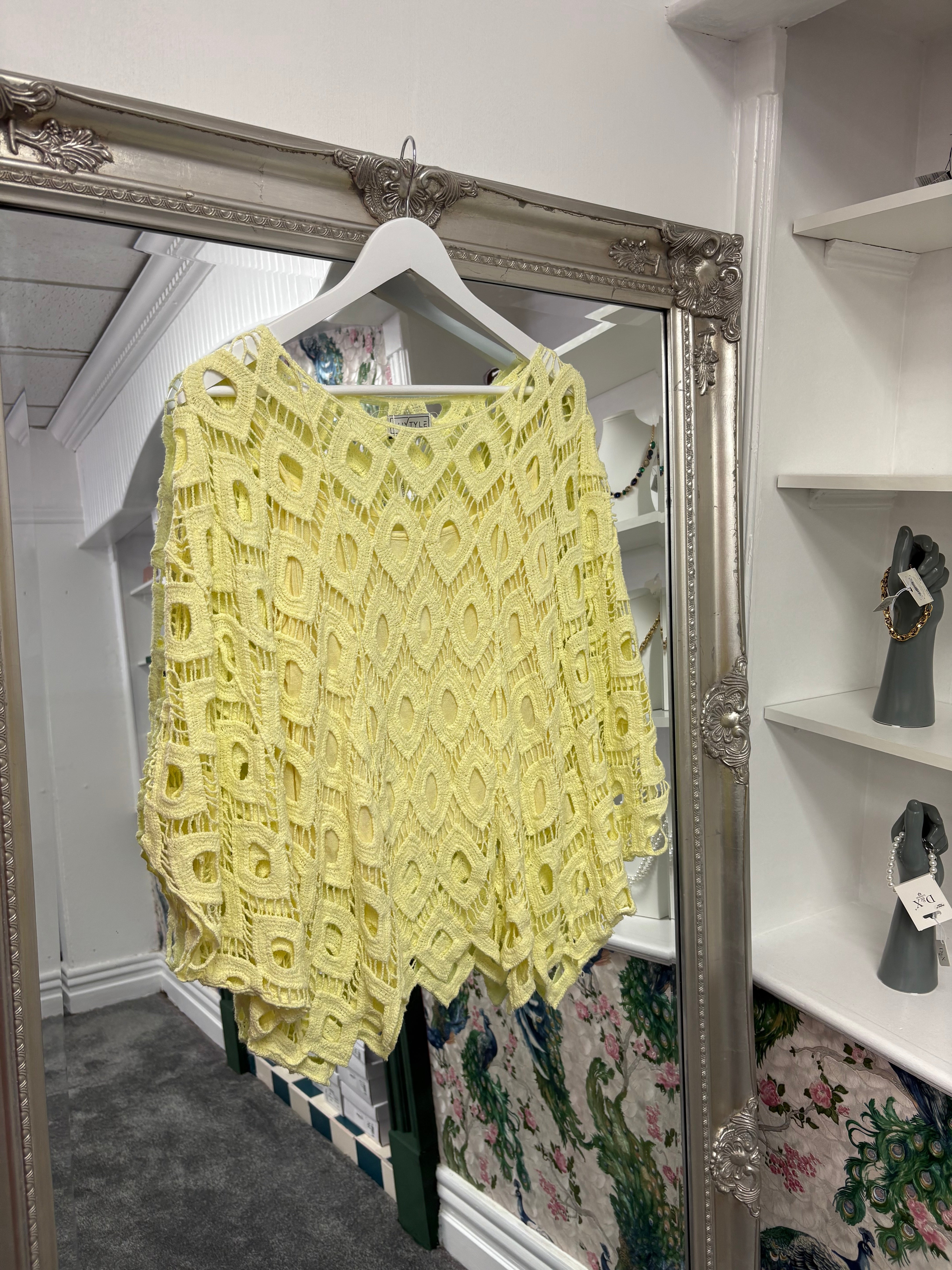 Luxtyle Crochet Batwing Top with Cami – One Size Fits 8–16