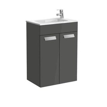 Debba Unik Compact Two Door Base Bathroom Unit & Basin Anthracite Grey - All Sizes