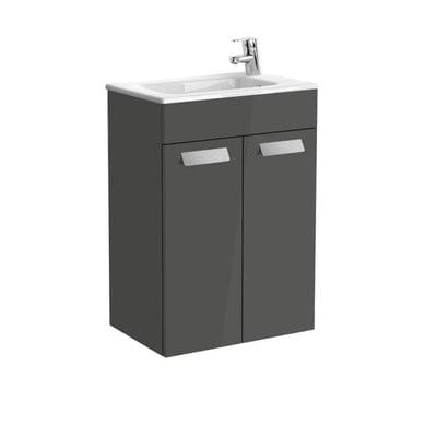 Debba Unik Compact Two Door Base Bathroom Unit & Basin Anthracite Grey - All Sizes