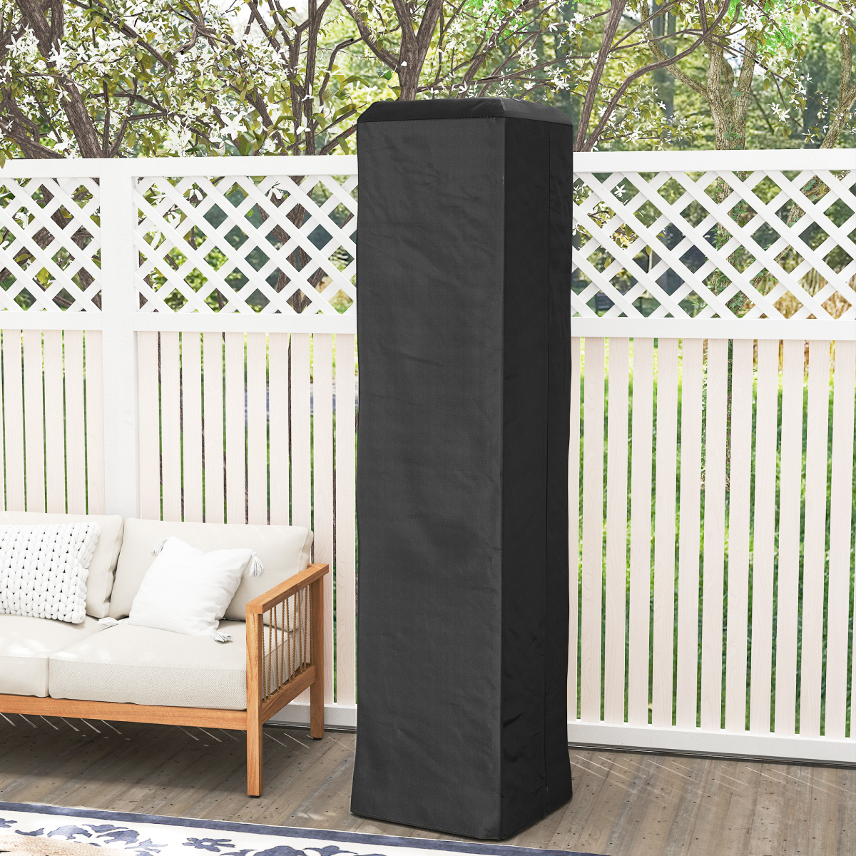 Outsunny Heavy Duty Gas Pyramid Outdoor Patio Heater Cover, Black