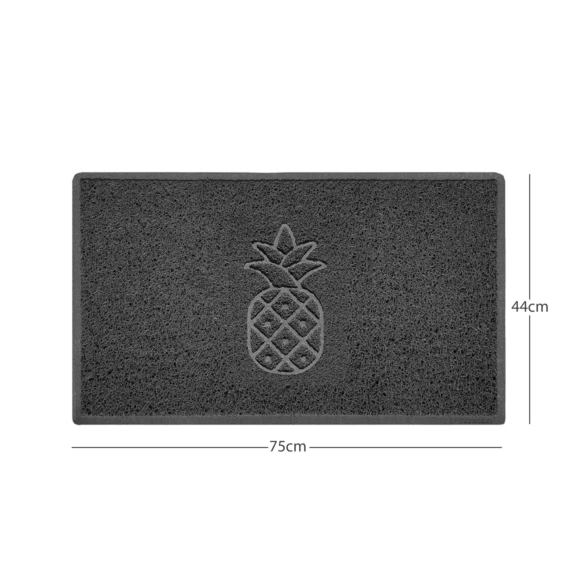 Embossed Pineapple Grey Spaghetti Door Mat