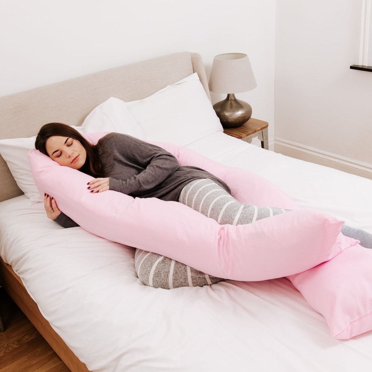 9 Ft Maternity Pillow And Case - Light Pink