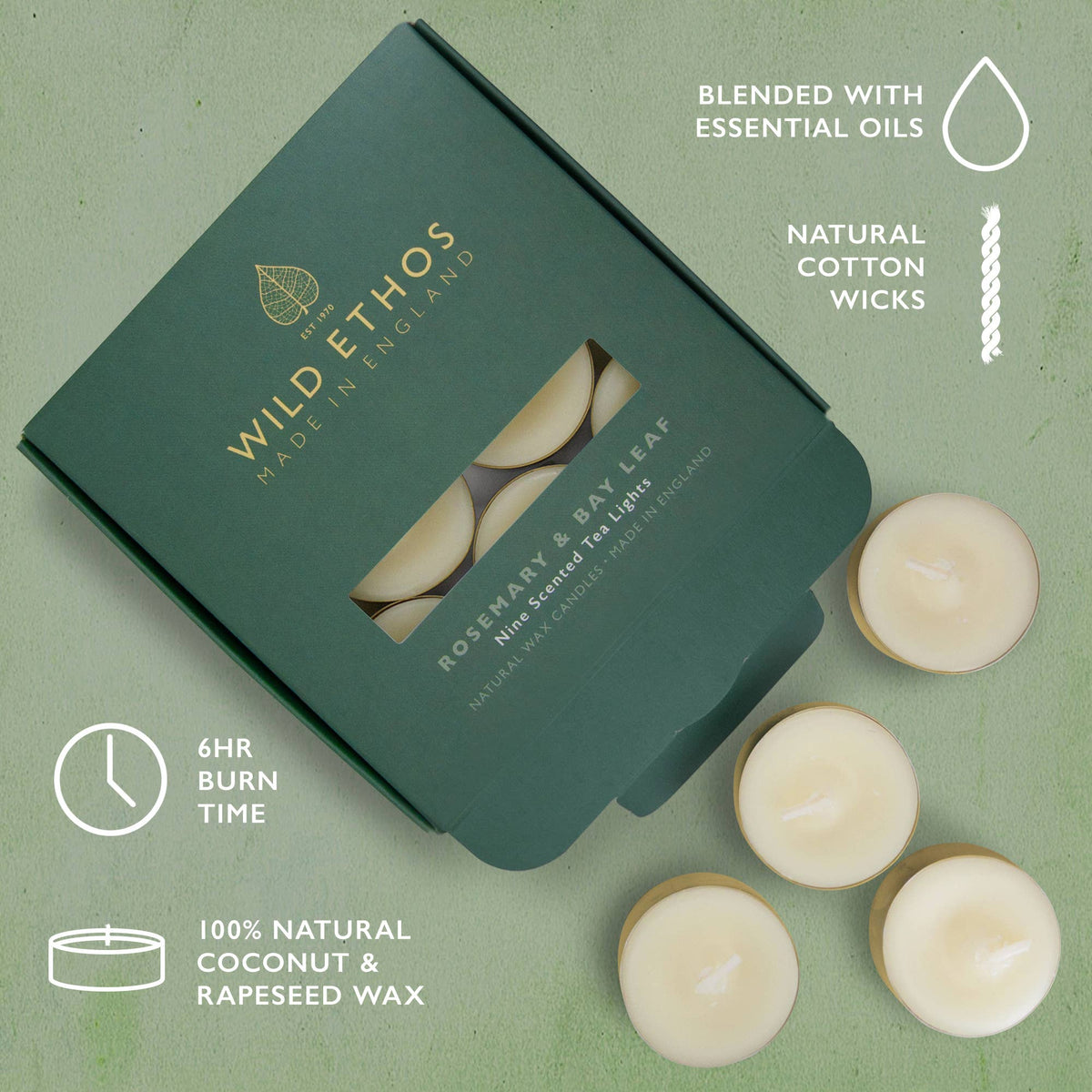 Rosemary & Bay Leaf Scented Tealights