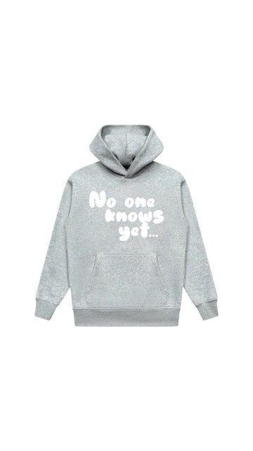 No One Knows Yet Hoodie | Grey/White