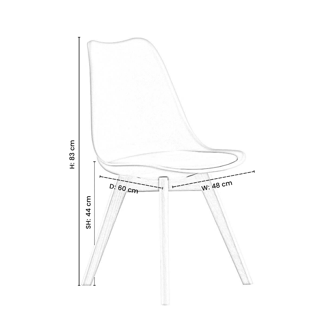 5PCs Dining Set - a Black Halo Dining Table & Set of 4 Lorenzo Tulip chairs with Padded Seat