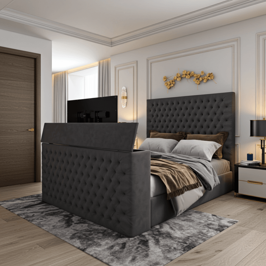 Wilton Chesterfield Upholstered Electric Tv Bed Frame