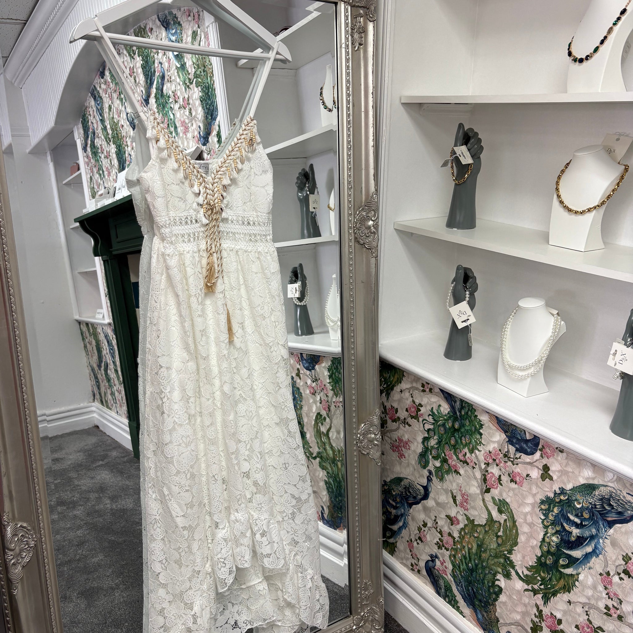 Luxtyle Ibiza White Boho Maxi Dress – One Size (8–16)