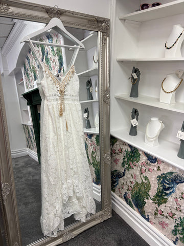 Luxtyle Ibiza White Boho Maxi Dress – One Size (8–16)