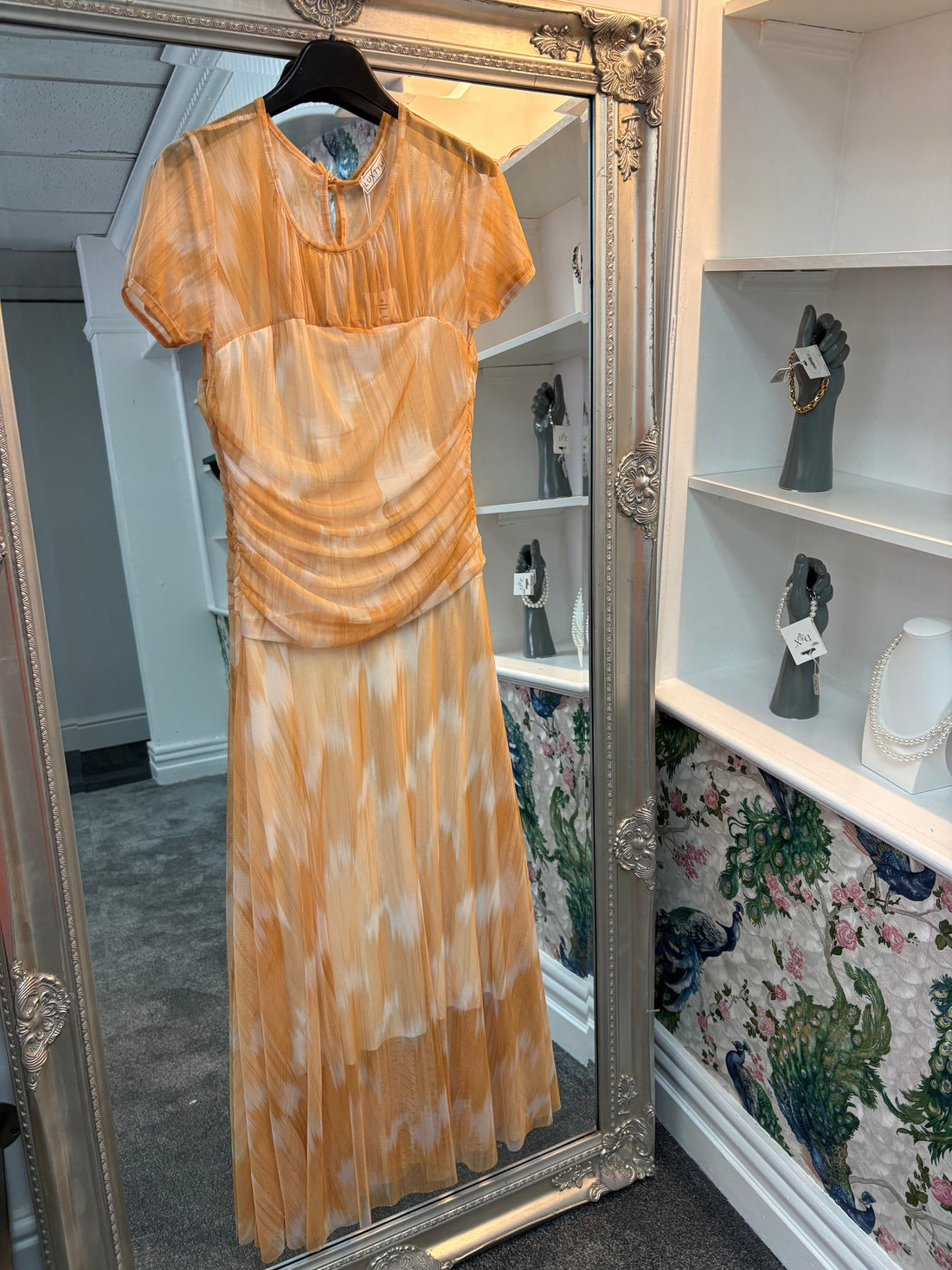 Luxtyle Yellow Cap Sleeve Net Dress | One Size 8-12