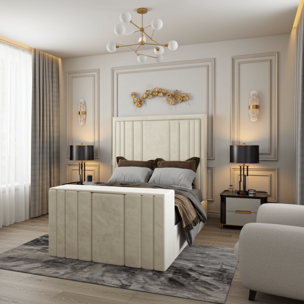 Rayna Panel Lined Tv Bed