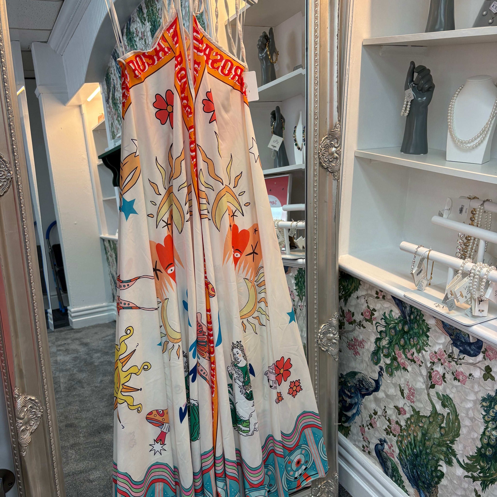 Guns and Rosas Unicorn Print Summer Maxi Dress – One Size (Fits UK 8–18)