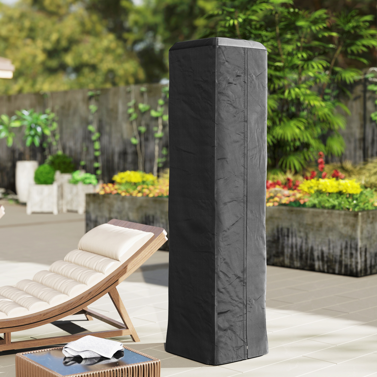 Outsunny Heavy Duty Gas Pyramid Outdoor Patio Heater Cover, Black