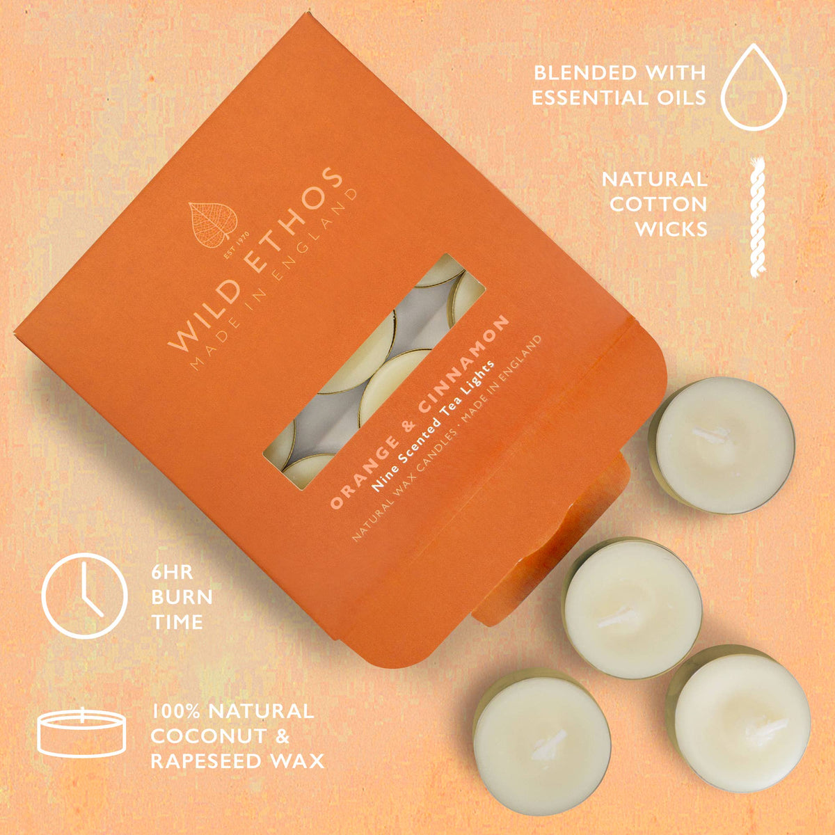 Cinnamon & Orange "Winter Spice" Scented Tealights