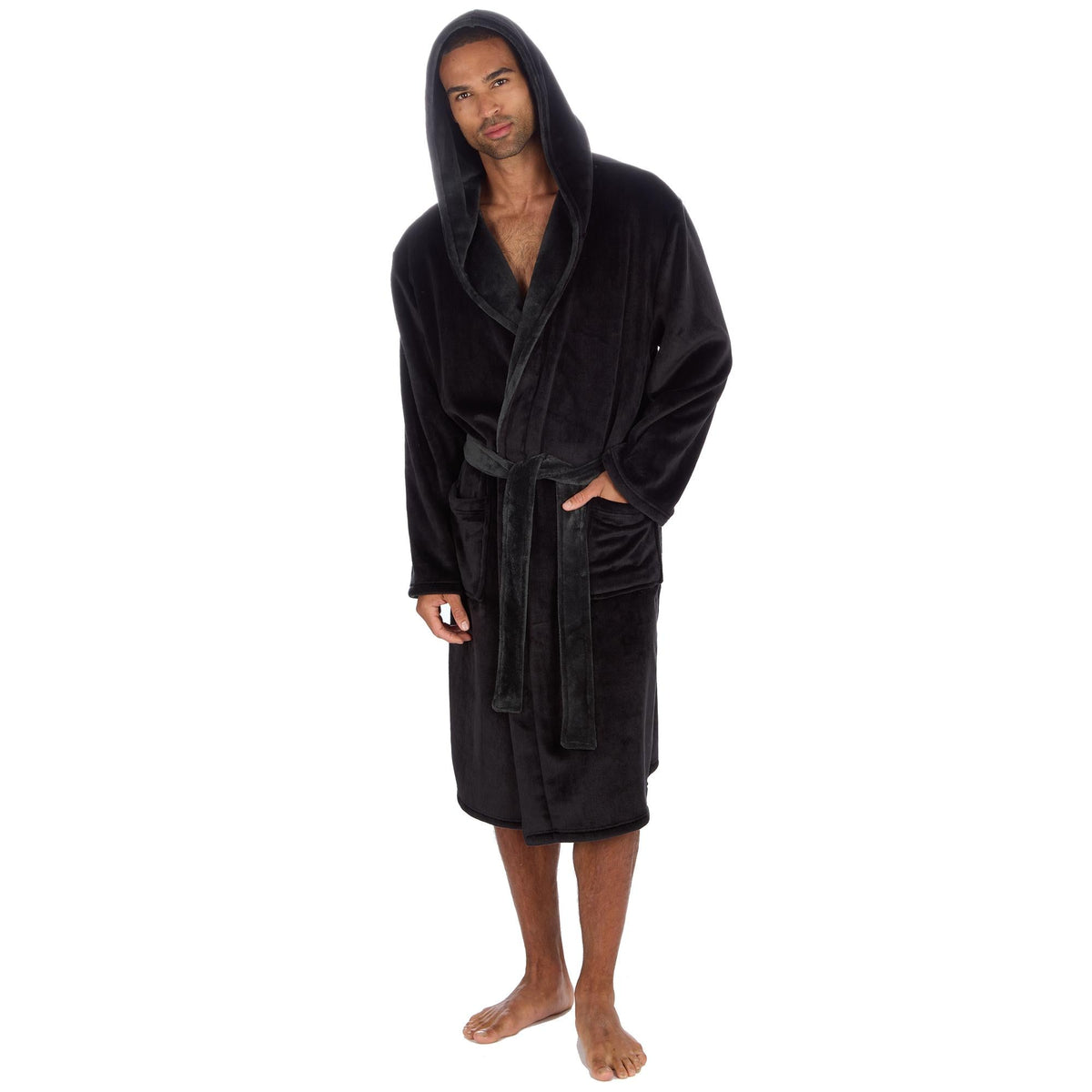 Pierre Roche Luxury Hooded Fleece Dressing Gown