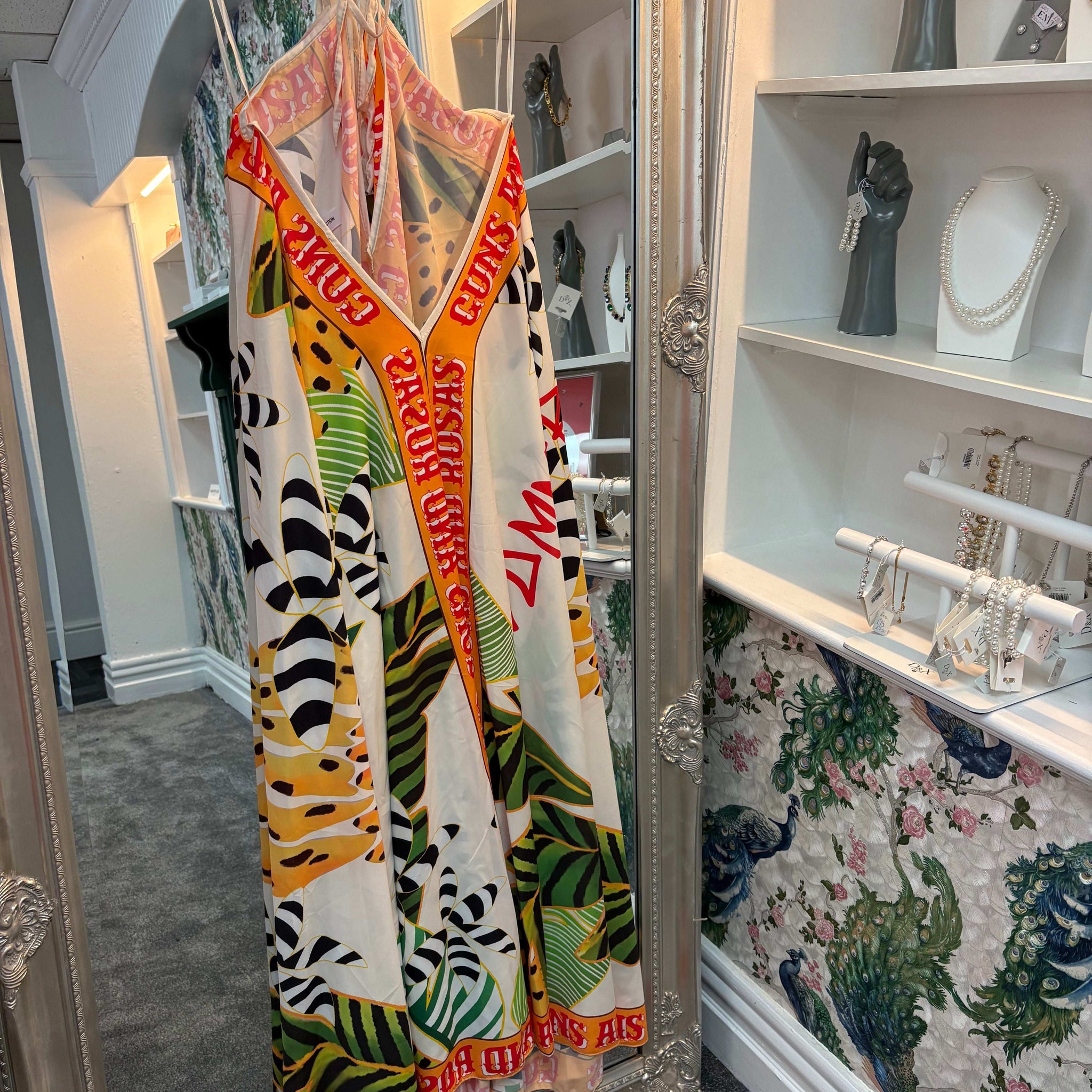 Guns and Rosas Summer Maxi Dress – One Size (Fits UK 8–18)