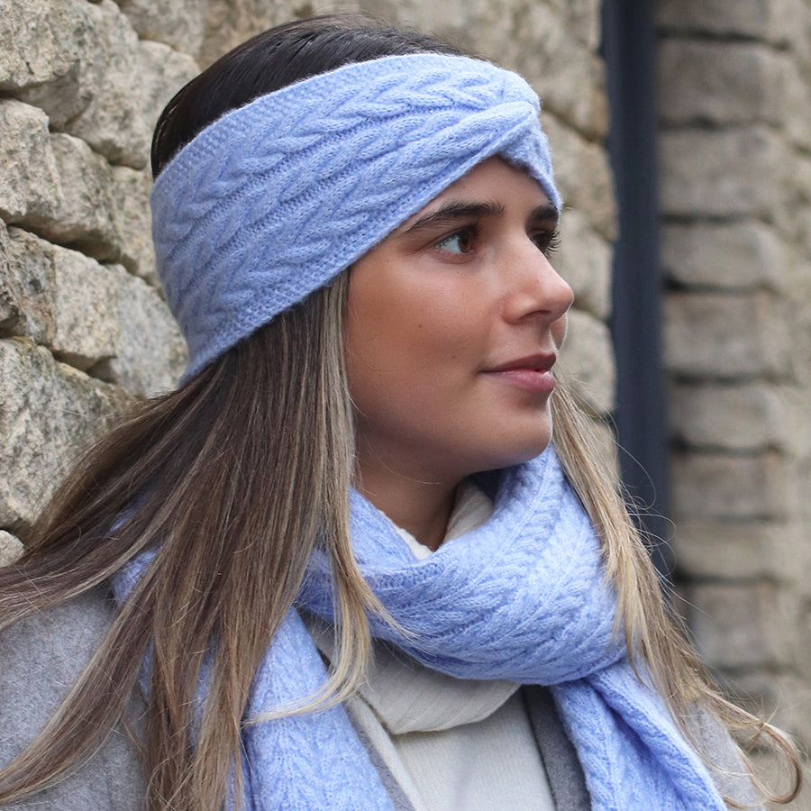 Recycled Yarn Herringbone Knit Scarf