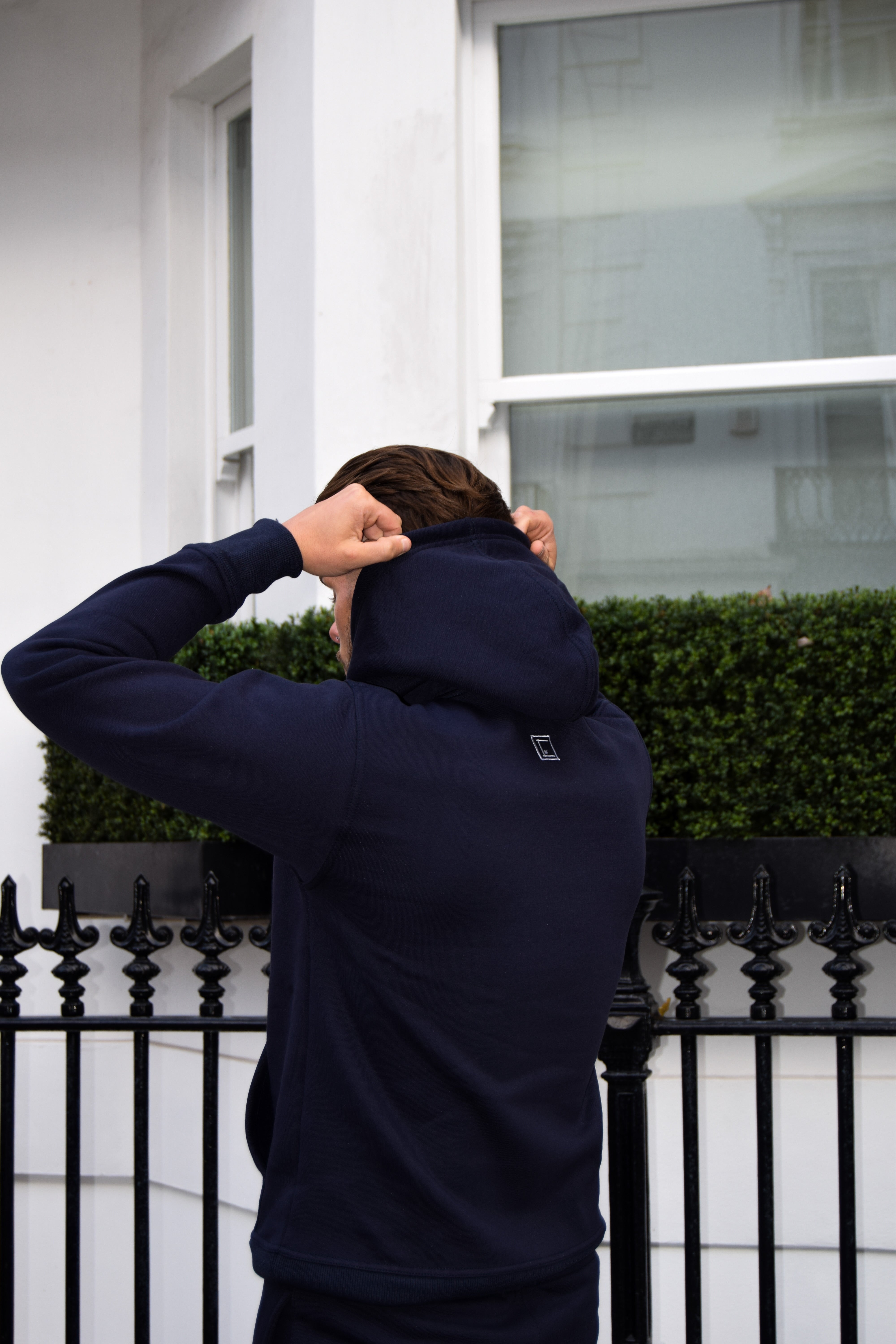 Signature Hoodie | Dark Navy/White