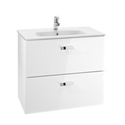 Victoria Basic Unik 800mm Base Bathroom Unit & Basin - Gloss White