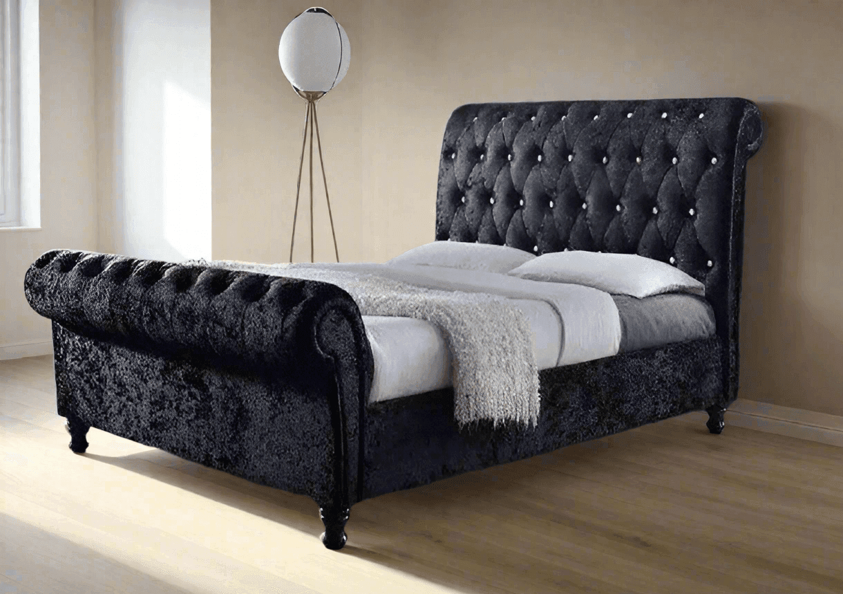 The Sleigh Bed Frame: UK Chesterfield Bed Frames