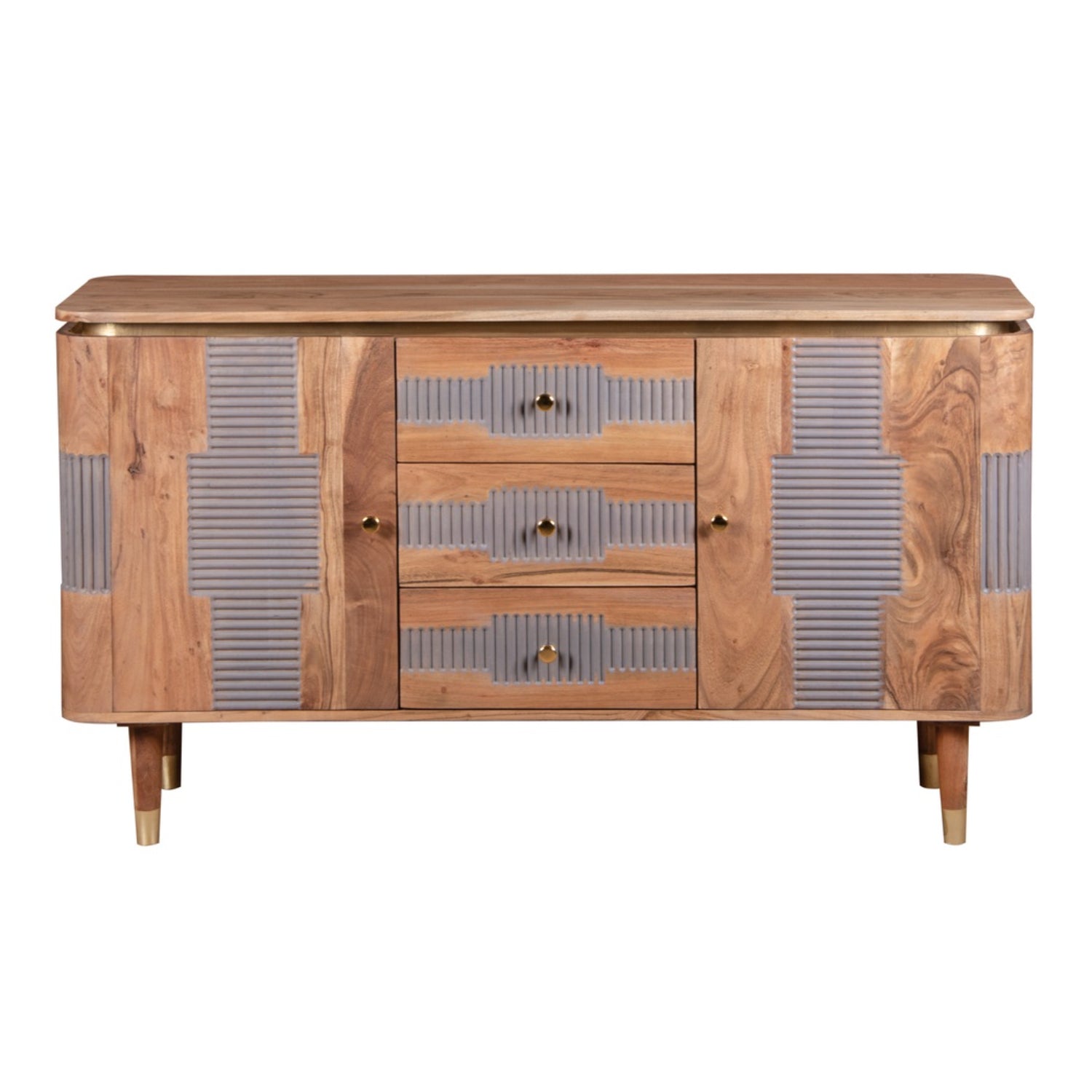 Berkley Acacia Wood 2 Doors 3 Drawers Sideboard